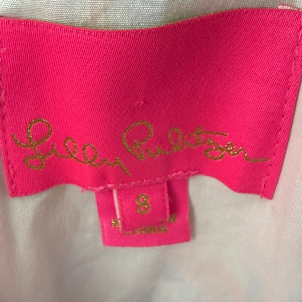 Lilly Pulitzer Tropical Punch Shelli Stretch Dress Floral Cotton Adj Strap Sz 8 - Picture 6 of 15
